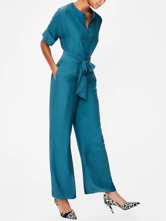 Boden Pants - Boden Emmeline Teal Blue Jumpsuit Classic Career Women's 12R